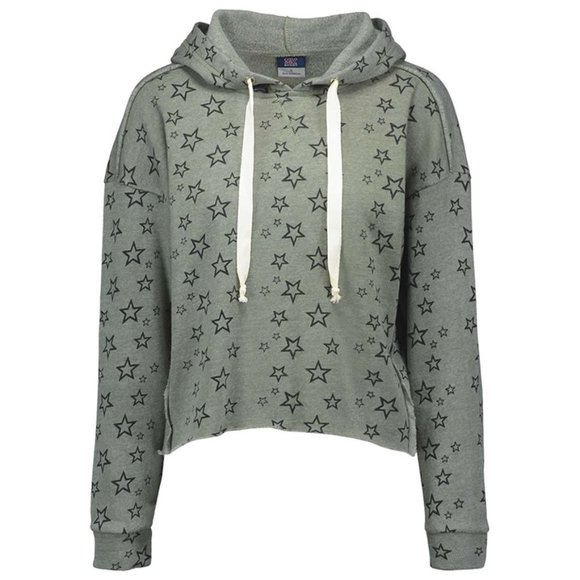MV Sport Starry Crop Fleece Hoodie Dusty Olive - Picture 1 of 2